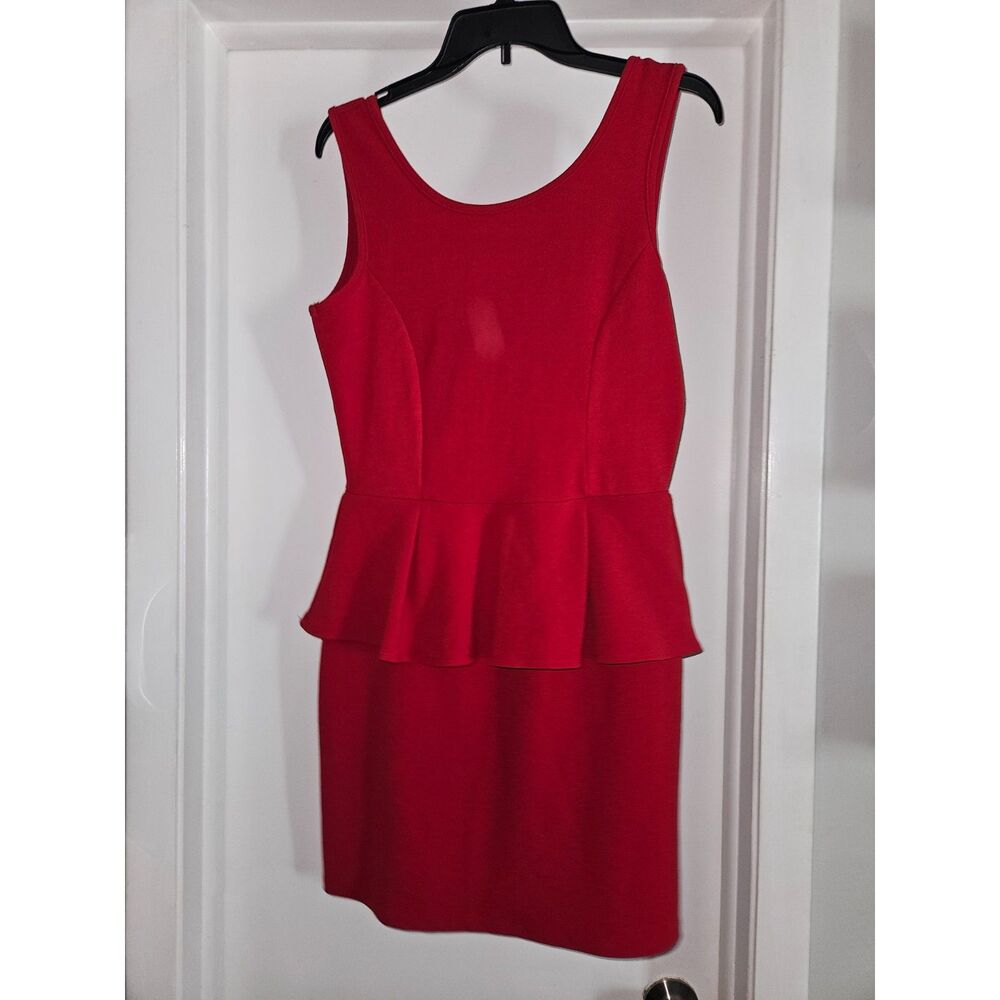 Vintage Y2K Red Peplum Dress - XL